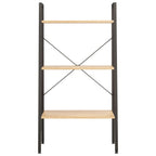 Scaffale Autoportante 3 Ripiani Marrone Chiaro Nero 56x35x108cm