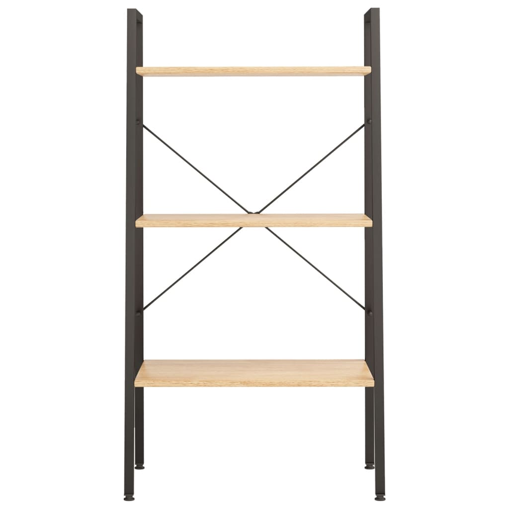 Scaffale Autoportante 3 Ripiani Marrone Chiaro Nero 56x35x108cm