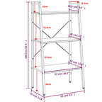 Scaffale Autoportante 3 Ripiani Marrone Chiaro Nero 56x35x108cm