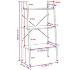 Scaffale Autoportante 3 Ripiani Marrone Scuro Nero 56x35x108 cm