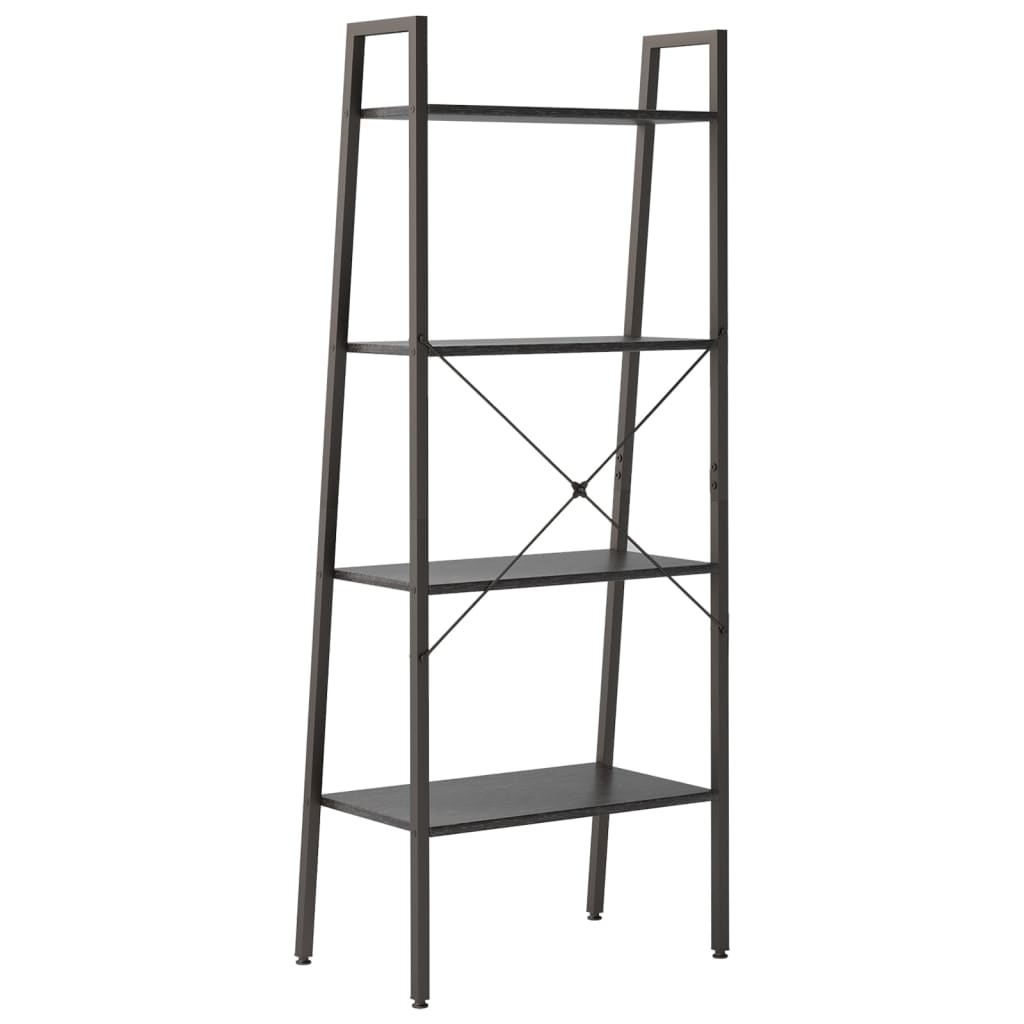 Scaffale Autoportante con 4 Ripiani Nero 56x35x140 cm