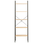 Scaffale Autoportante 5 Ripiani Marrone Chiaro Nero 56x35x174cm