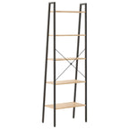 Scaffale Autoportante 5 Ripiani Marrone Chiaro Nero 56x35x174cm