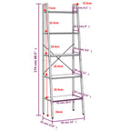 Scaffale Autoportante con 5 Ripiani Nero 56x35x174 cm
