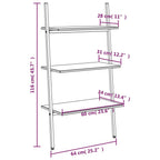 Scaffale Pendente a 3 Livelli Nero 64x34x116cm