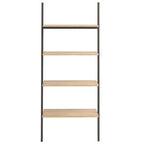 Scaffale Pendente 4 Livelli Marrone Chiaro e Nero 64x34x150,5cm