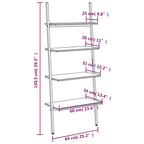 Scaffale Pendente 4 Livelli Marrone Chiaro e Nero 64x34x150,5cm