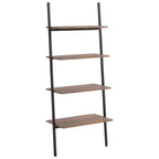 Scaffale Pendente 4 Livelli Marrone Scuro e Nero 64x34x150,5cm