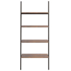 Scaffale Pendente 4 Livelli Marrone Scuro e Nero 64x34x150,5cm