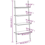 Scaffale Pendente a 4 Livelli Nero 64x34x150,5 cm