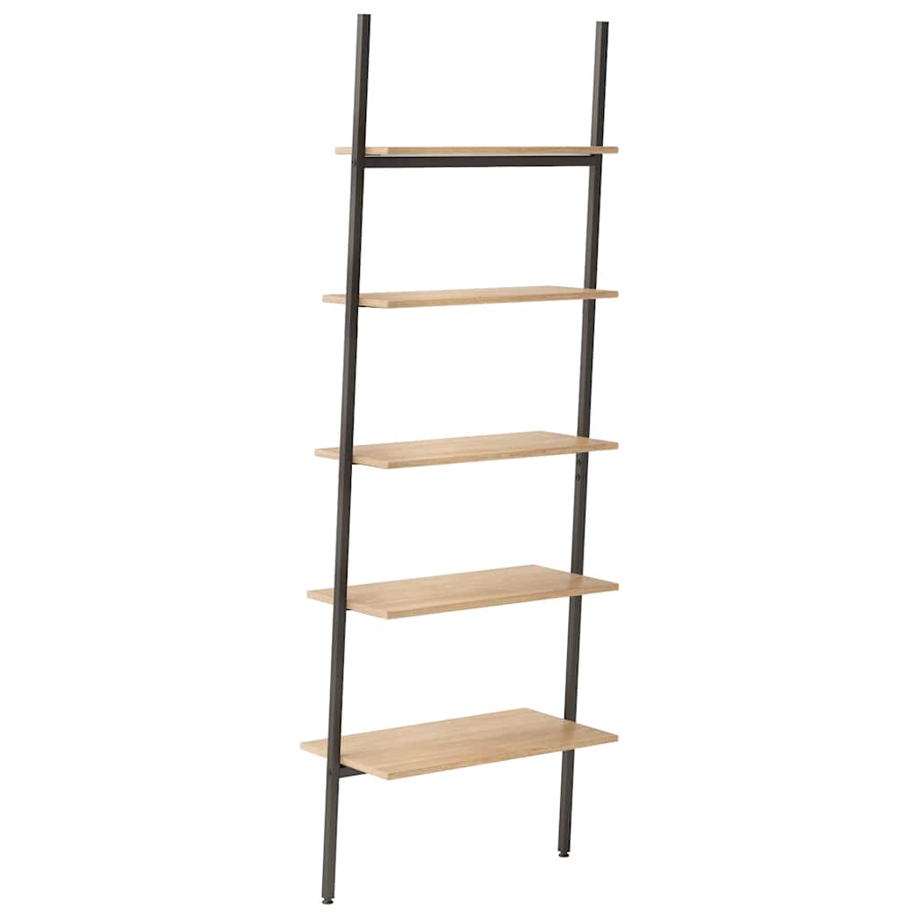 Scaffale Pendente 5 Ripiani Marrone Chiaro e Nero 64x34x185,5cm