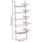 Scaffale Pendente a 5 Livelli Nero 64x34x185,5 cm