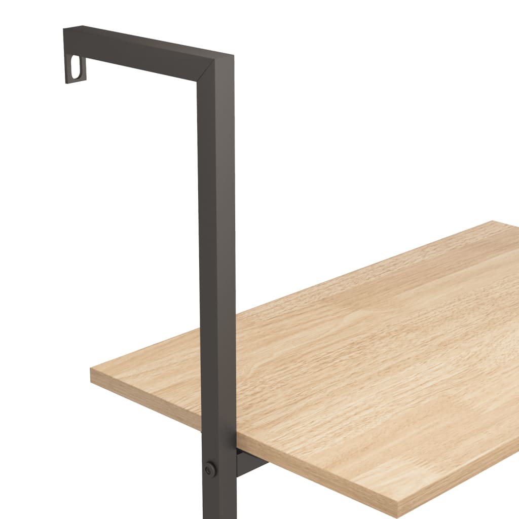Scaffale Pendente 4 Livelli Marrone Chiaro e Nero 64x35x152,5cm