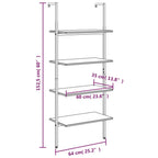 Scaffale Pendente 4 Livelli Marrone Chiaro e Nero 64x35x152,5cm