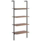 Scaffale Pendente 4 Livelli Marrone Scuro e Nero 64x35x152,5 cm