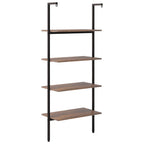 Scaffale Pendente 4 Livelli Marrone Scuro e Nero 64x35x152,5 cm