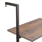 Scaffale Pendente 4 Livelli Marrone Scuro e Nero 64x35x152,5 cm
