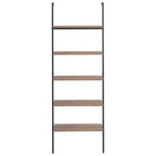 Scaffale Pendente 5 Livelli Marrone Scuro e Nero 64x35x185 cm