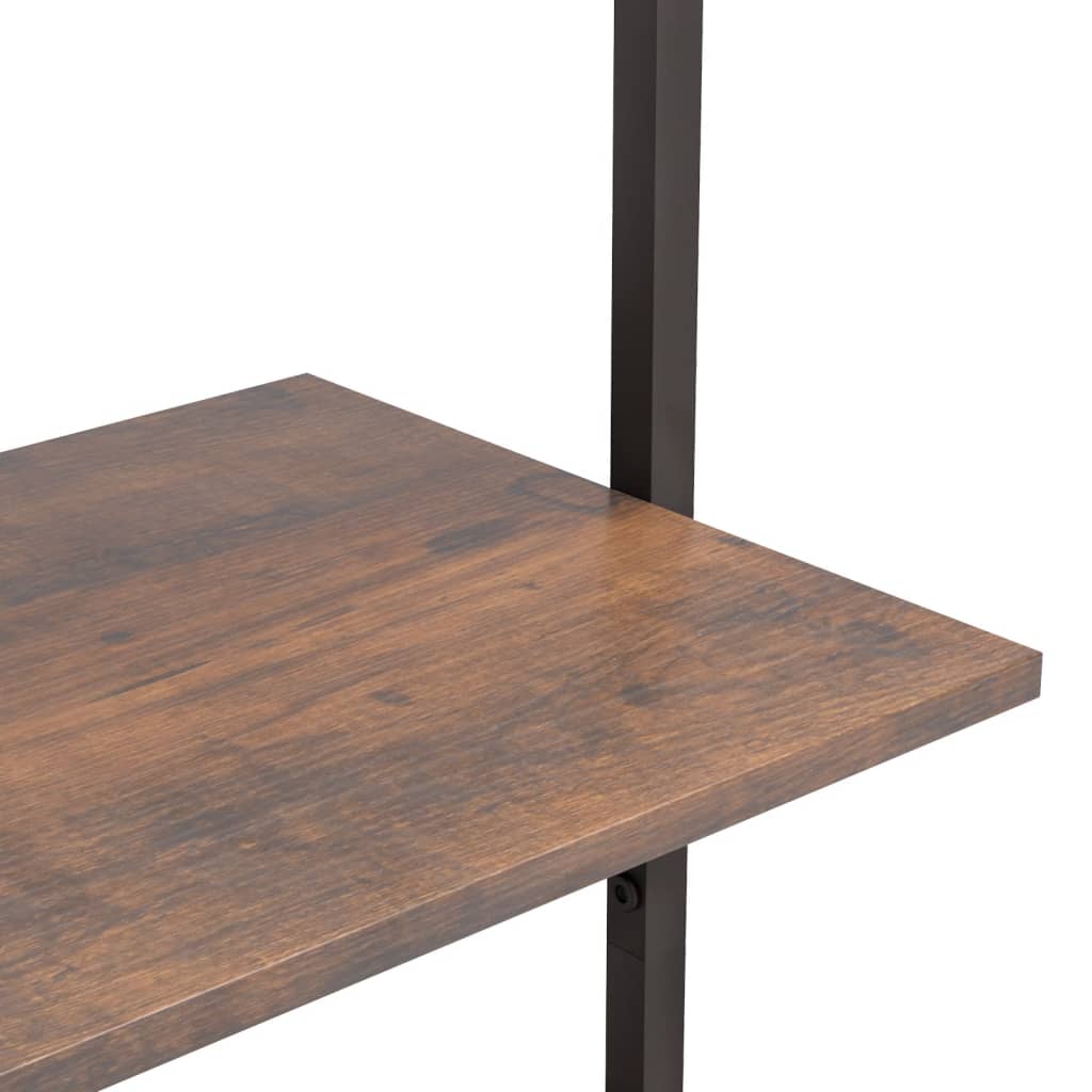Scaffale Pendente 5 Livelli Marrone Scuro e Nero 64x35x185 cm