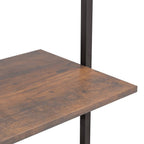 Scaffale Pendente 5 Livelli Marrone Scuro e Nero 64x35x185 cm