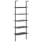 Scaffale Pendente a 5 Livelli Nero 64x35x185 cm