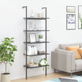 Scaffale Pendente a 5 Livelli Nero 64x35x185 cm