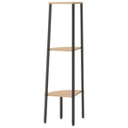 Scaffale Angolare 3 Livelli Marrone Chiaro Nero 45,5x31,5x120cm