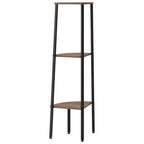 Scaffale Angolare 3 Livelli Marrone Scuro Nero 45,5x31,5x120cm
