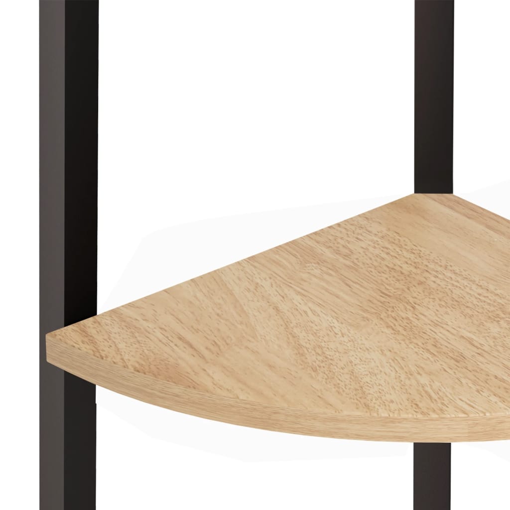Scaffale angolare a 4 ripiani marrone chiaro e nero 45,5x31,5x150 cm