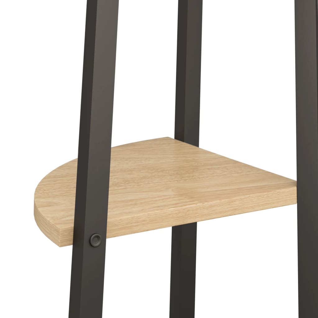 Scaffale angolare a 4 ripiani marrone chiaro e nero 45,5x31,5x150 cm