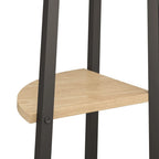 Scaffale angolare a 4 ripiani marrone chiaro e nero 45,5x31,5x150 cm