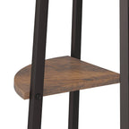 Scaffale angolare a 4 ripiani marrone scuro e nero 45,5x31,5x150 cm