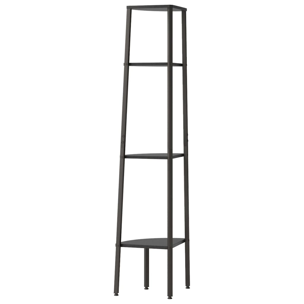Scaffale Angolare a 4 Livelli Nero 45,5x31,5x150 cm