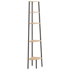 Scaffale Angolare 5 Livelli Marrone Chiaro Nero 45,5x31,5x180cm