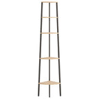 Scaffale Angolare 5 Livelli Marrone Chiaro Nero 45,5x31,5x180cm