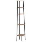 Scaffale Angolare 5 Livelli Marrone Scuro Nero 45,5x31,5x180 cm