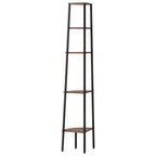 Scaffale Angolare 5 Livelli Marrone Scuro Nero 45,5x31,5x180 cm