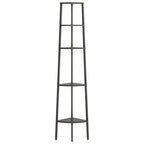 Scaffale Angolare a 5 Livelli Nero 45,5x31,5x180 cm