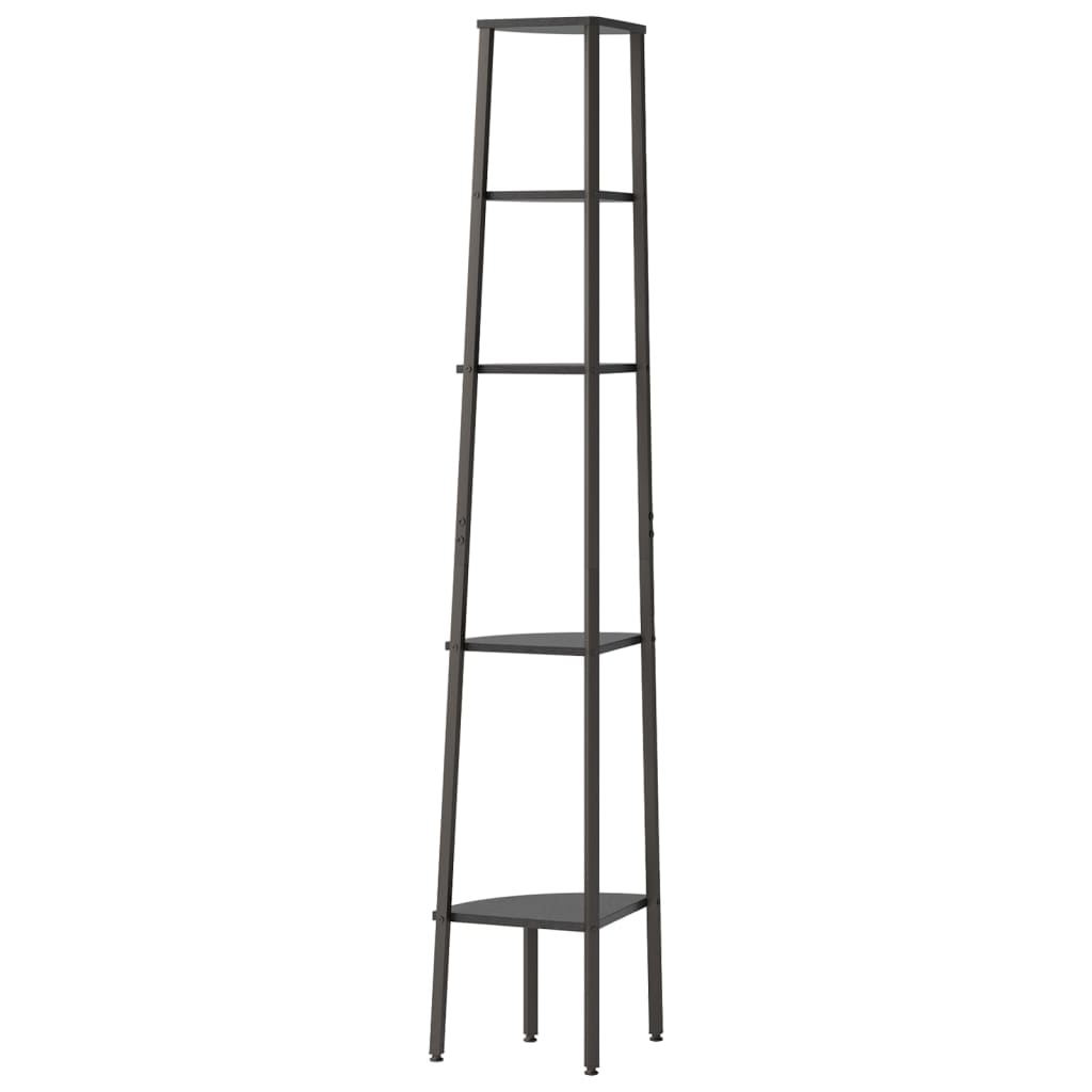 Scaffale Angolare a 5 Livelli Nero 45,5x31,5x180 cm