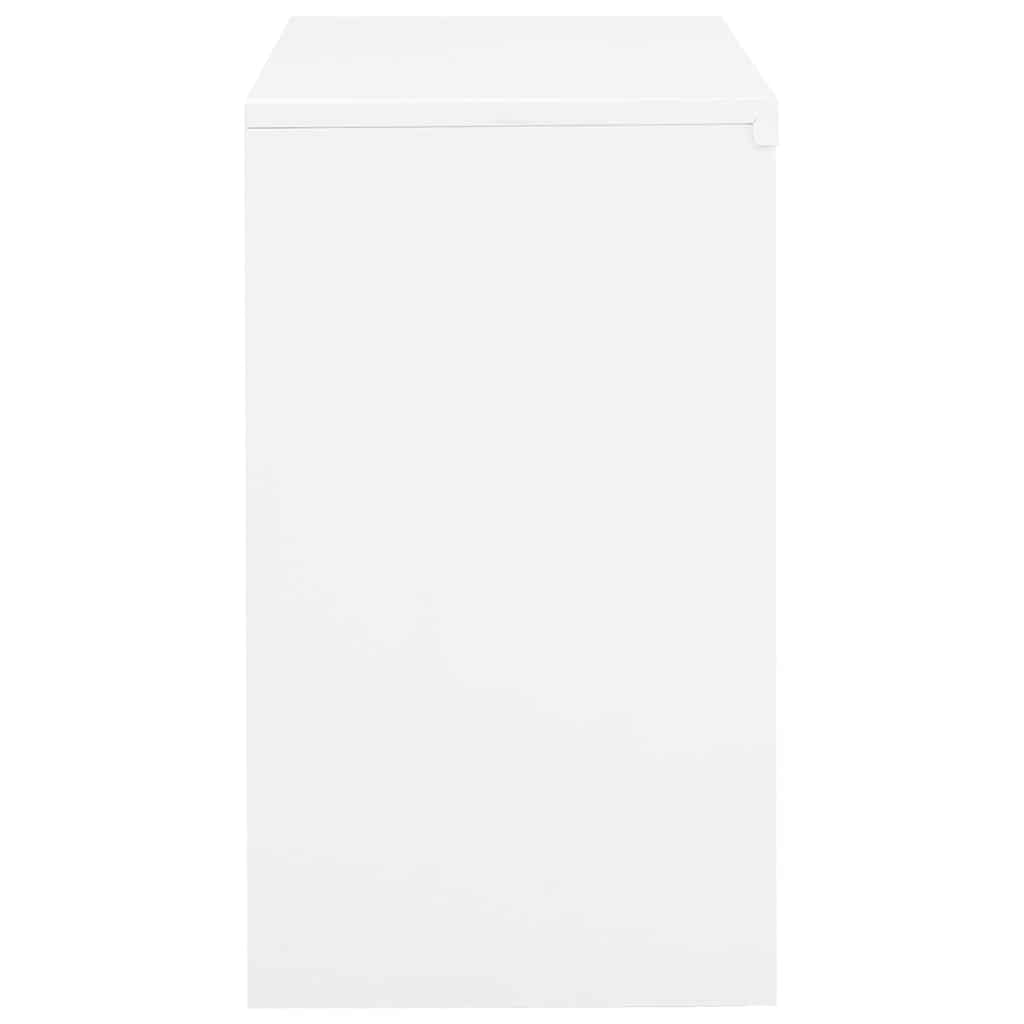 Armadio per Ufficio Bianco 90x40x70 cm in Acciaio