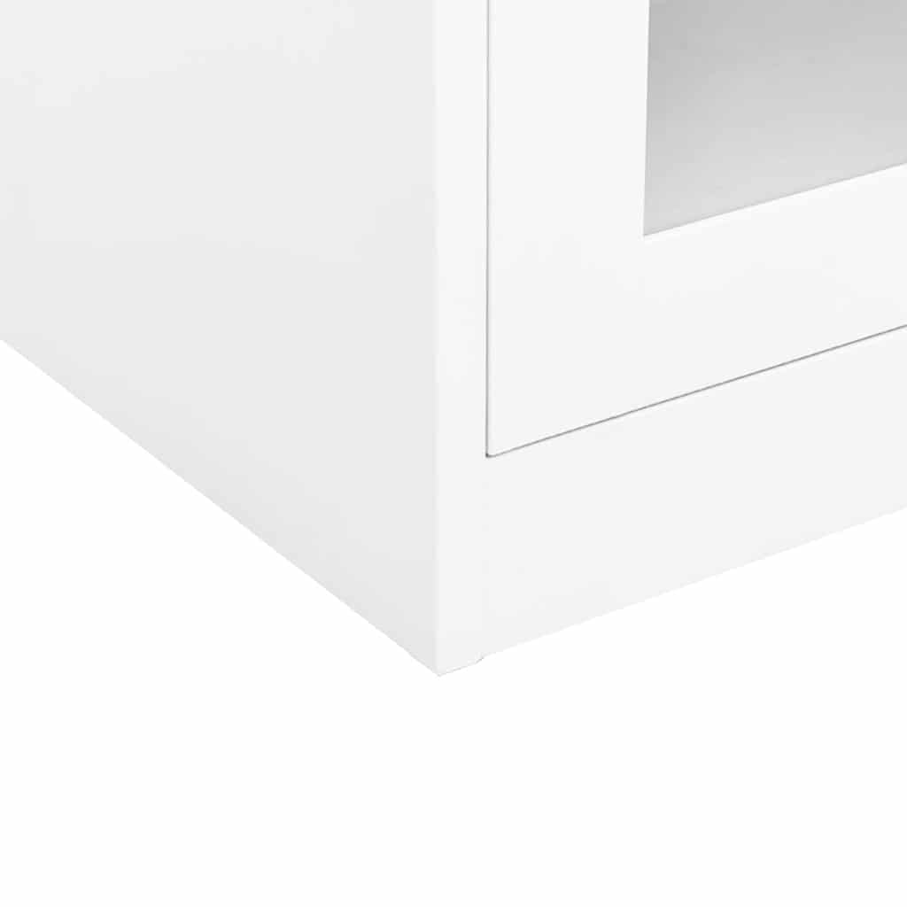 Armadio per Ufficio Bianco 90x40x70 cm in Acciaio