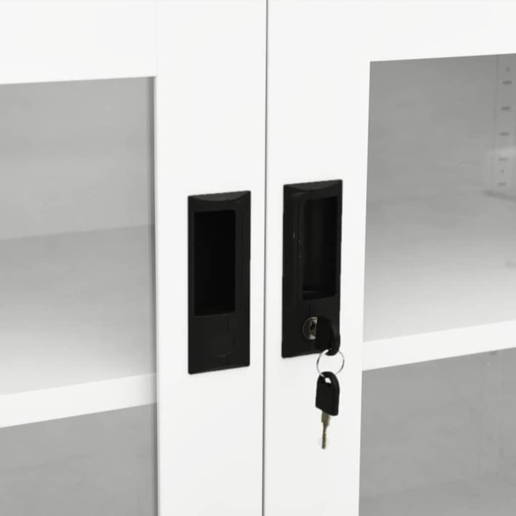Armadio per Ufficio Bianco 90x40x70 cm in Acciaio
