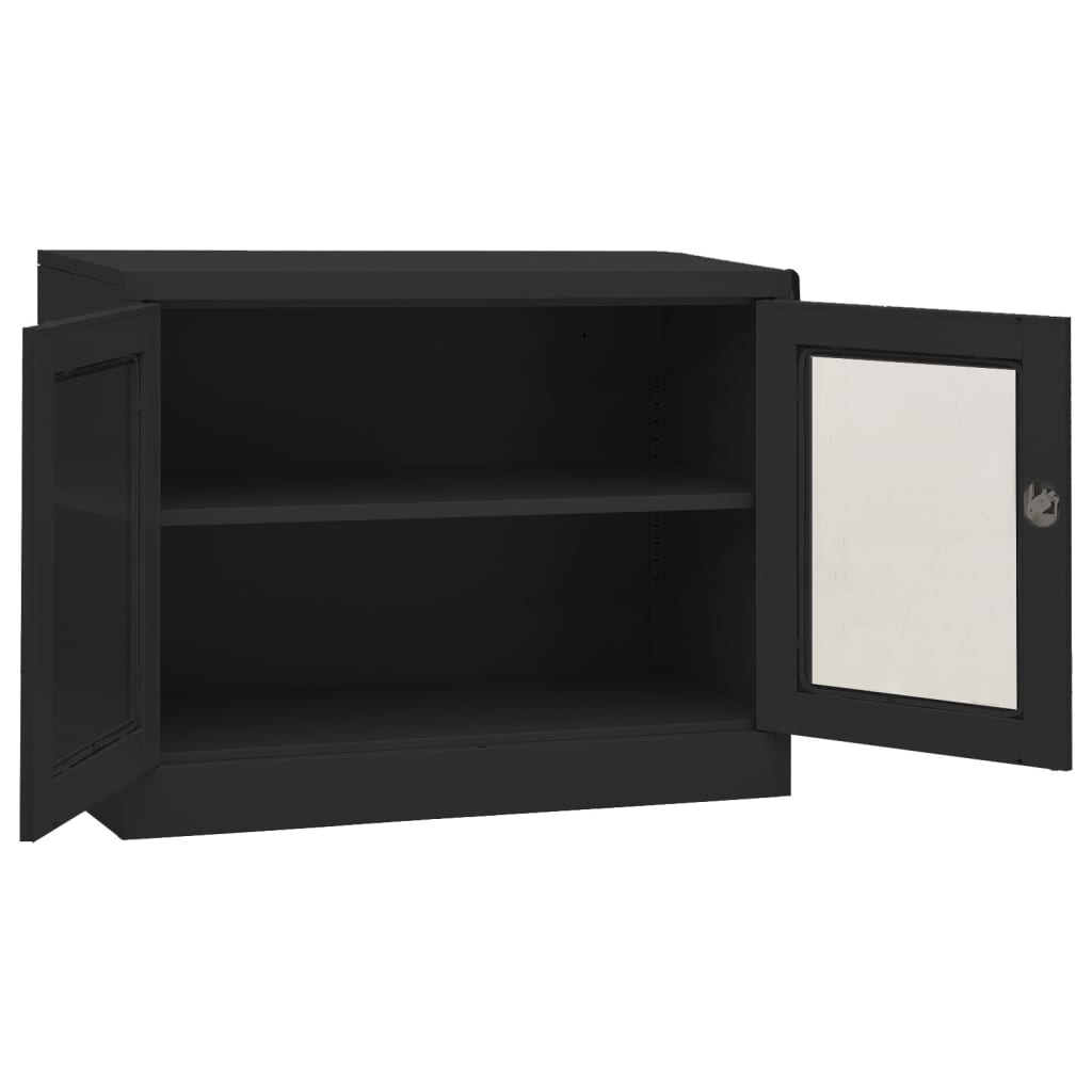 Armadio per Ufficio Antracite 90x40x70 cm in Acciaio