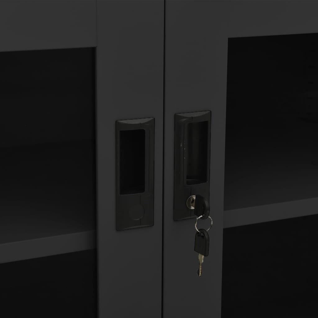 Armadio per Ufficio Antracite 90x40x70 cm in Acciaio