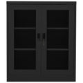 Armadio per Ufficio Antracite 90x40x105 cm in Acciaio