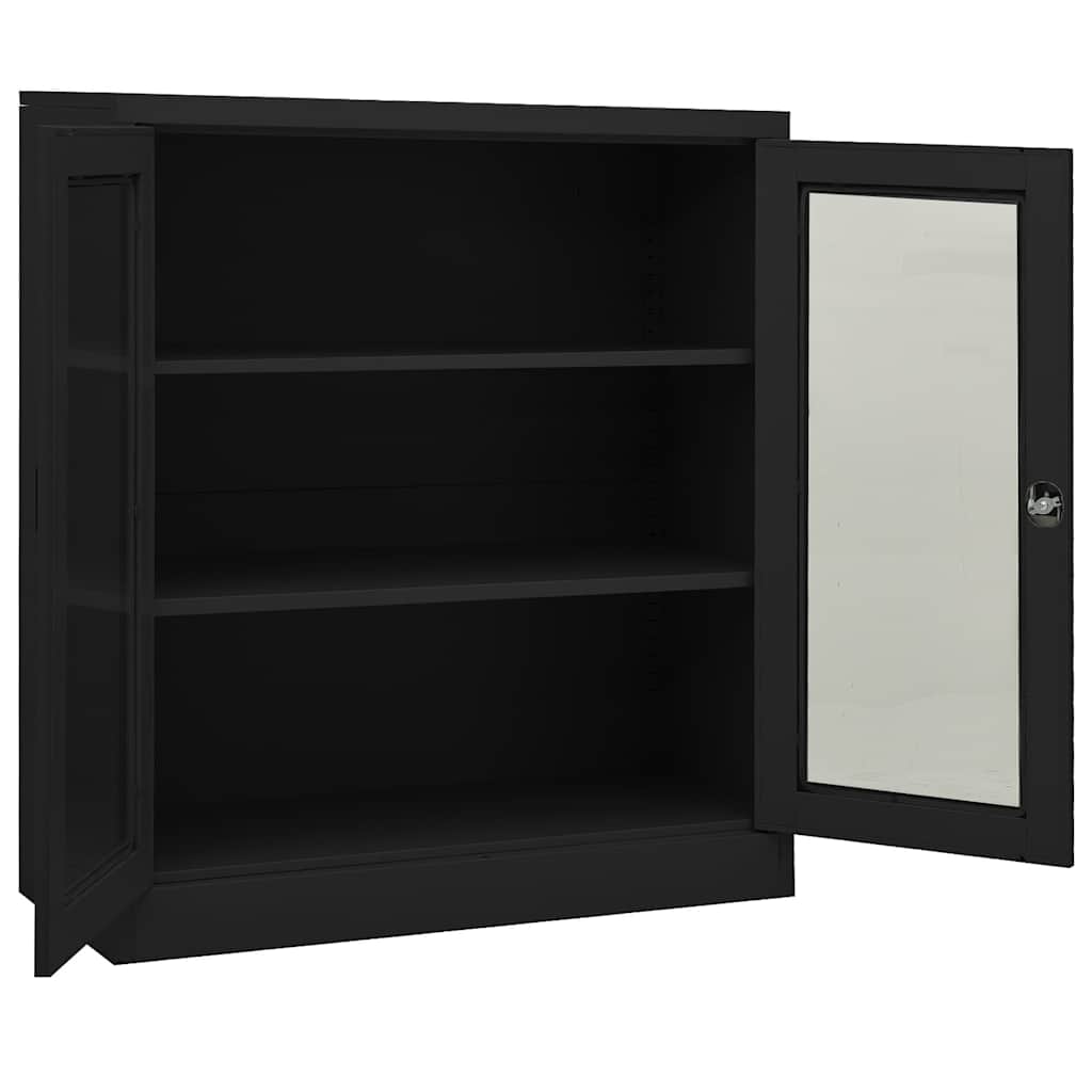 Armadio per Ufficio Antracite 90x40x105 cm in Acciaio