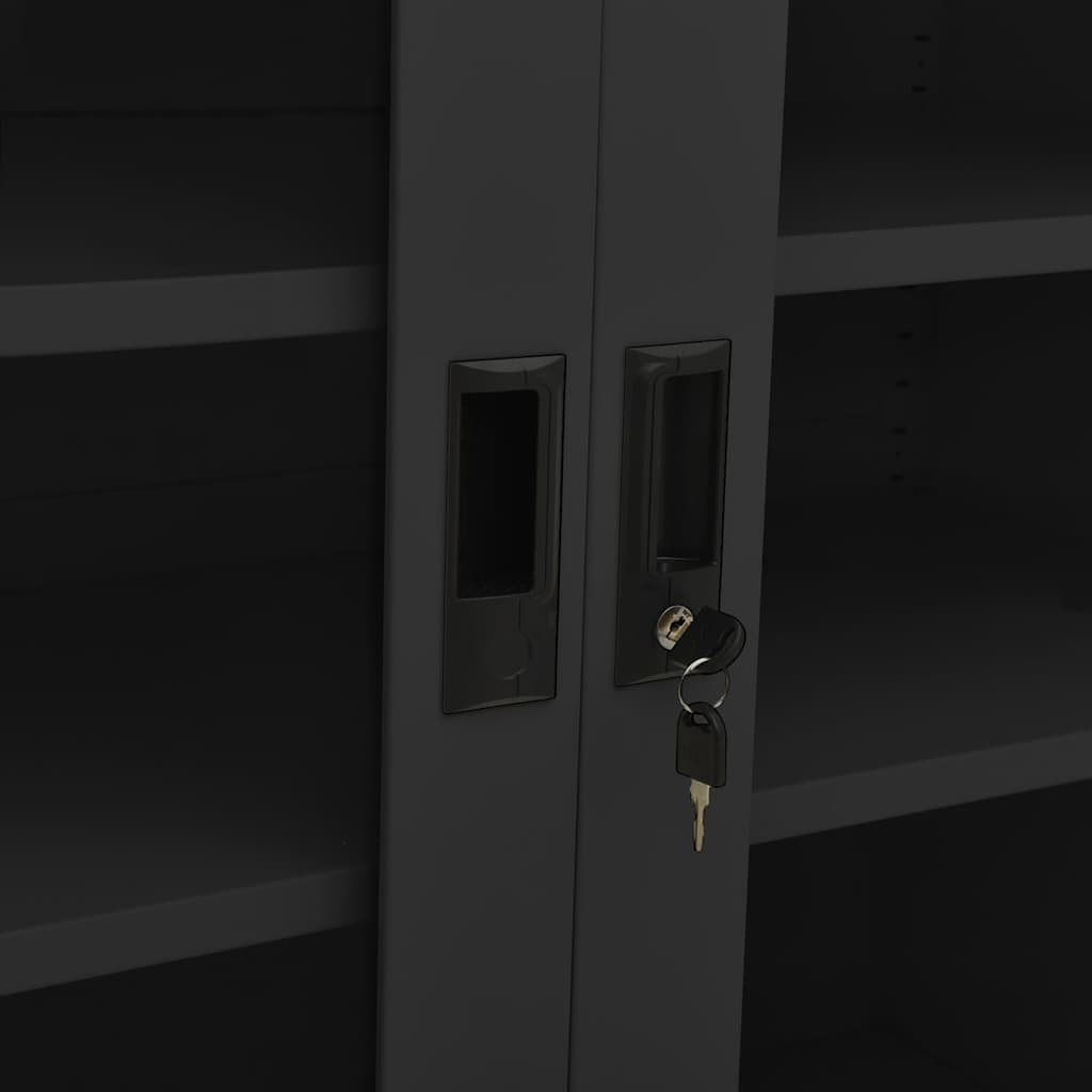 Armadio per Ufficio Antracite 90x40x105 cm in Acciaio