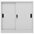 Armadio Ufficio Anta Scorrevole GrigioChiaro 90x40x90cm Acciaio