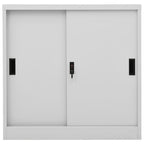 Armadio Ufficio Anta Scorrevole GrigioChiaro 90x40x90cm Acciaio