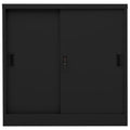 Armadio per Ufficio Anta Scorrevole Nero 90x40x90cm Acciaio